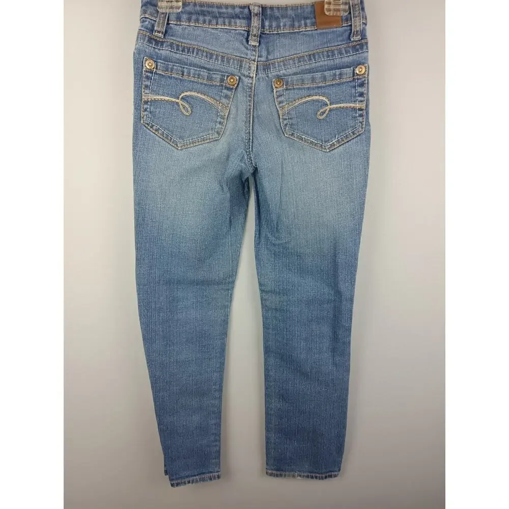 Justice Light Blue Girls' Jeans - Faded Denim